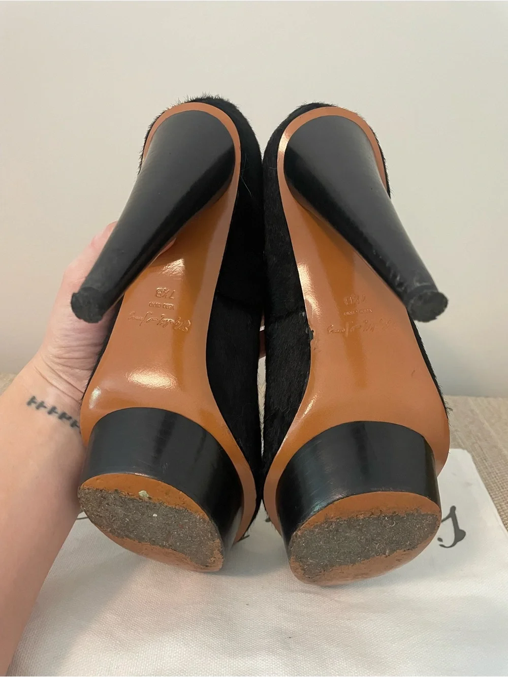 Elizabeth and James Pony Hair Platform Pump